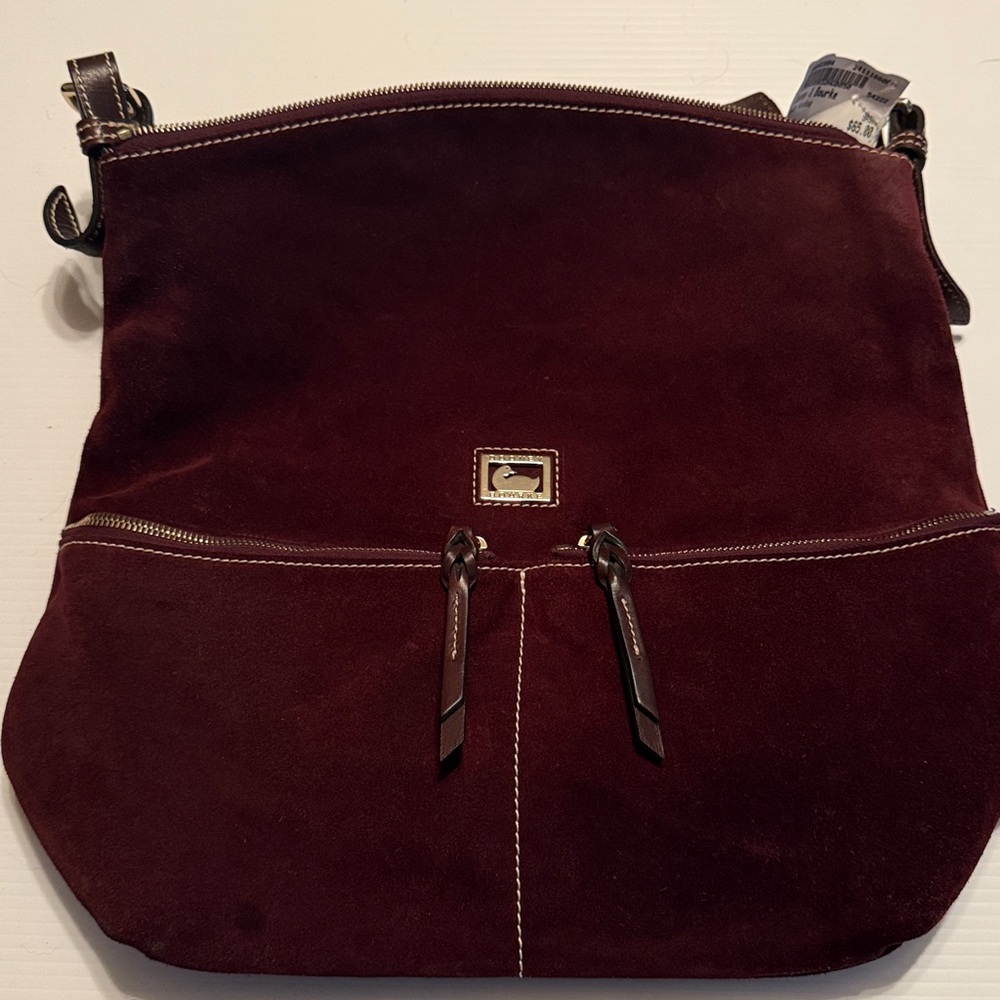 DOONEY & BOURKE Dark Purple Suede Dillen Pocket Sac Satchel